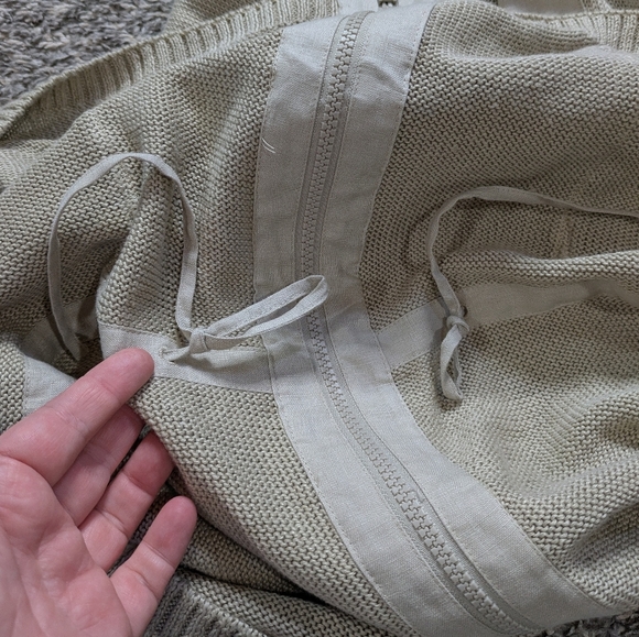 Lafayette 148 Tan Collared Zip Up Hemp Sweater Vest 3X - Picture 6 of 9